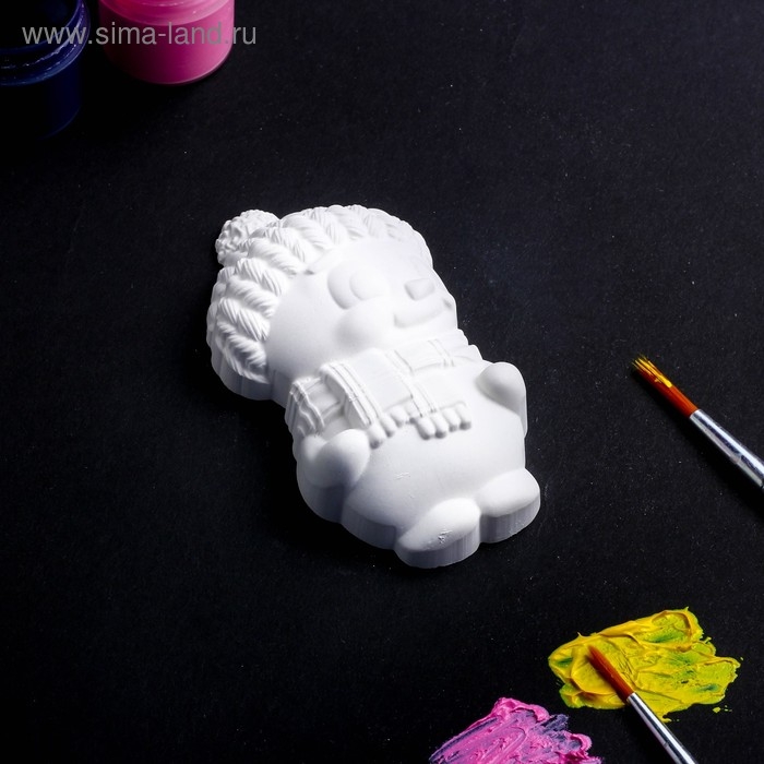 Новогодняя фигура под роспись с подвесом  Новогодняя фигура под роспись с подвесом "Снеговик мальчик" 12х8см