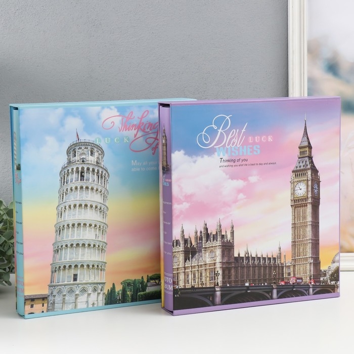 Фотоальбом на 500 фото 10х15 см Фотоальбом на 500 фото 10х15 см "Достопримечательности" в коробке МИКС 33,5х30,2х5,7 см