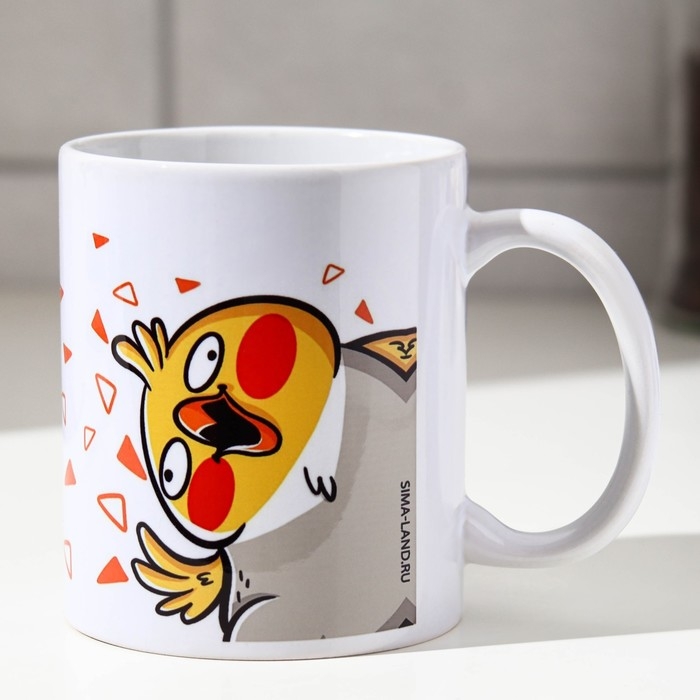 Кружка сублимация "Кто грустит, тот трансвестит" попугай, 320 мл, с нанесением