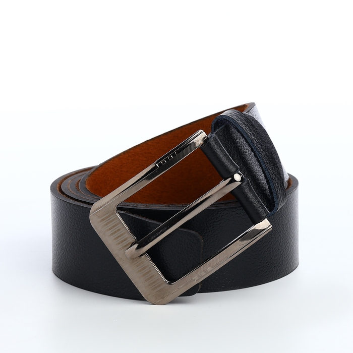 Ремень мужской, ширина 3,5 см, винт, пряжка металл, цвет чёрный