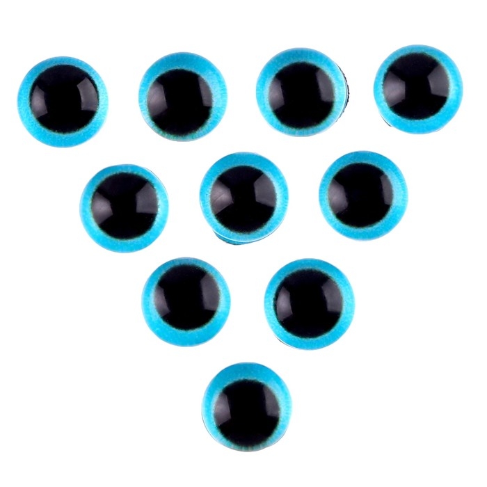 Глаза на клеевой основе, набор 10 шт., размер 1 шт. &mdash; 6 мм, цвет голубой