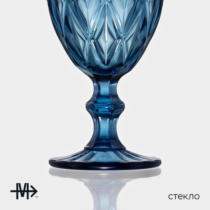 Набор бокалов для вина из стекла Magistro «Круиз», 250 мл, 8×15,3 см, 6 шт, цвет синий Набор бокалов для вина из стекла Magistro «Круиз», 250 мл, 8×15,3 см, 6 шт, цвет синий