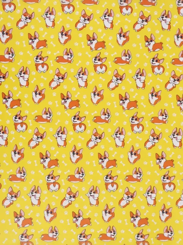 Бумага упаковочная глянцевая &laquo;Корги&raquo;, 70&times;100 см