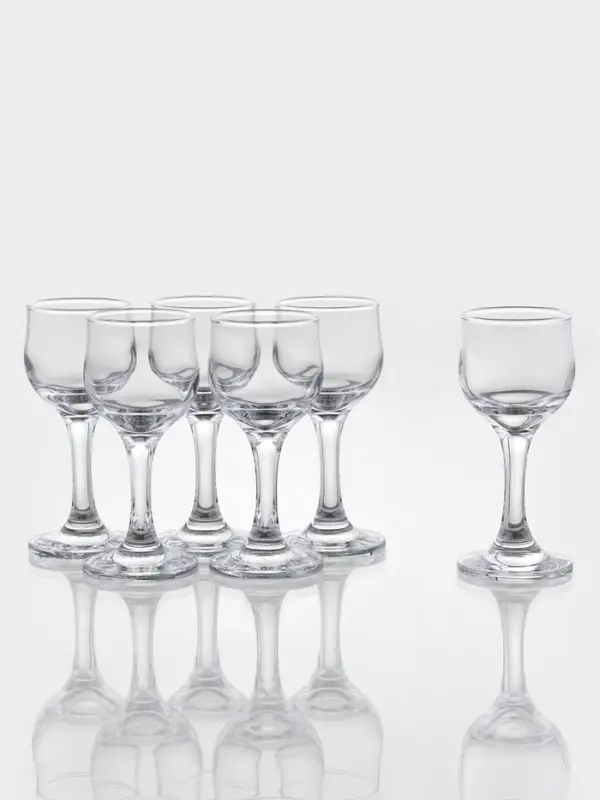 Набор рюмок для ликёра Paşabah&ccedil;e Tulipe, 55 мл, 6 шт., стекло, прозрачный