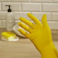 Перчатки тм VETTA Лайт, размер M, латекс, желтый цвет