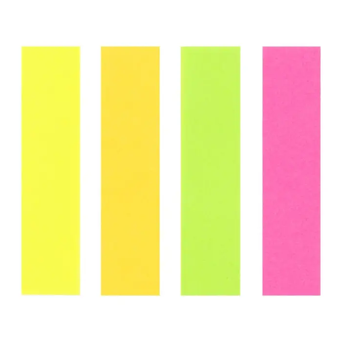 Блок - закладка с липким краем, 12×50 мм, бумажные, 4 цвета по 80 листов, неоновые Блок - закладка с липким краем, 12×50 мм, бумажные, 4 цвета по 80 листов, неоновые