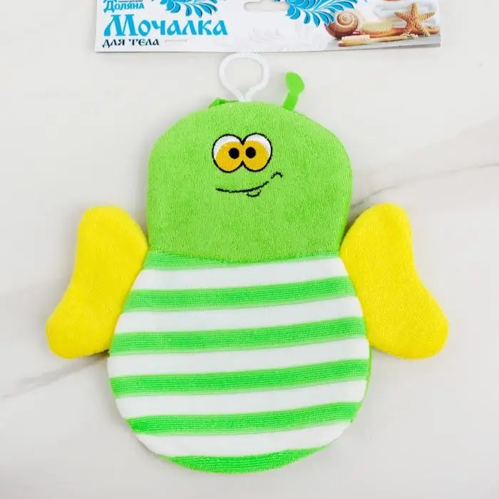 Мочалка-варежка детская для купания Доляна «Пчёлка», цвет МИКС Мочалка-варежка детская для купания Доляна «Пчёлка», цвет МИКС
