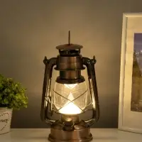 Ночник декоративный LED, аккум 5800mAh 3,7V "Фонарь" регулятор яркости бронза 11,5х16х24 см   109144