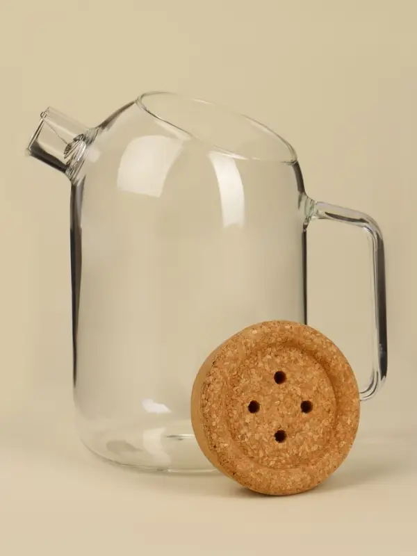 Чайник SL-Home &laquo;Эко&raquo;, 1 л, 18&times;11&times;17.5, с пробковой крышкой, стекло, прозрачный