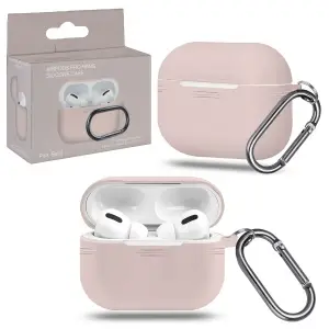 Чехол для AirPods Pro с карабином №2 Pink Sand