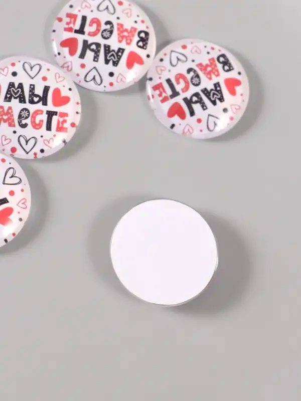 Кабошон стекло для творчества Кабошон стекло для творчества "Круг. Мы вместе" 3х3 см