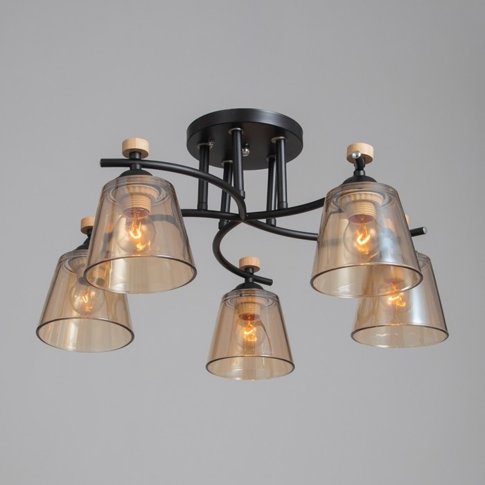 Люстра Люстра "Алатея" 5хЕ27 40Вт чёрный 58х58х27 см BayerLux