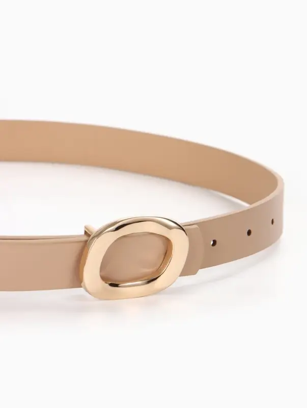 Ремень женский, золотистая пряжка, гвоздик, 2.3&times;105 см, бежевый