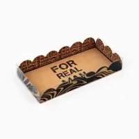 Коробка для печенья, кондитерская упаковка с пластиковой крышкой, &laquo;Настоящему мужчине&raquo;, 10.5&times;21&times;3 см