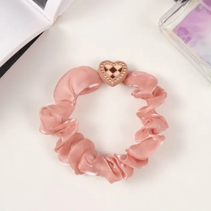 Резинка для волос Резинка для волос "Эстер" сердце, 6 см, розовый