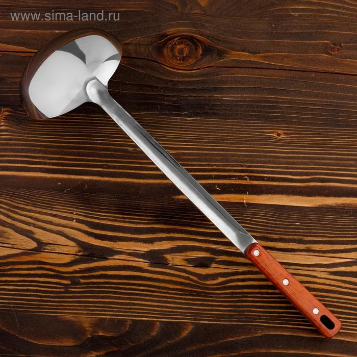 Поварешка для казана узбекская 42см, диаметр 14см с деревянной ручкой Поварешка для казана узбекская 42см, диаметр 14см с деревянной ручкой