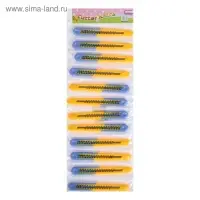 Нож канцелярский, лезвие 9 мм, корпус пластик, фиксатор, блистер