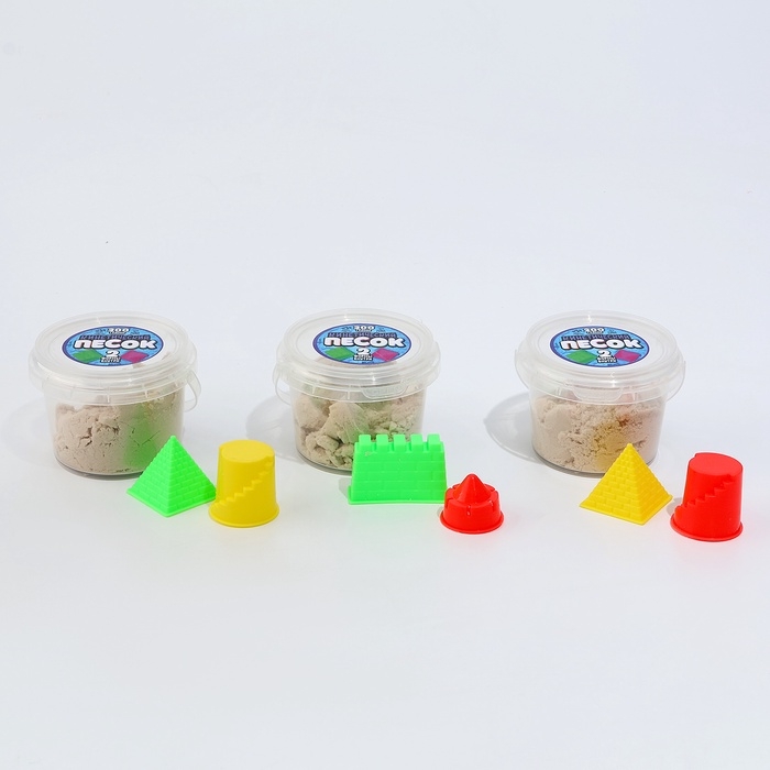 Кинетический песок, 2 формочки, 200 гр, цвет белый Кинетический песок, 2 формочки, 200 гр, цвет белый