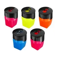 Точилка Calligrata &laquo;Классика&raquo;, двойная, с контейнером, МИКС