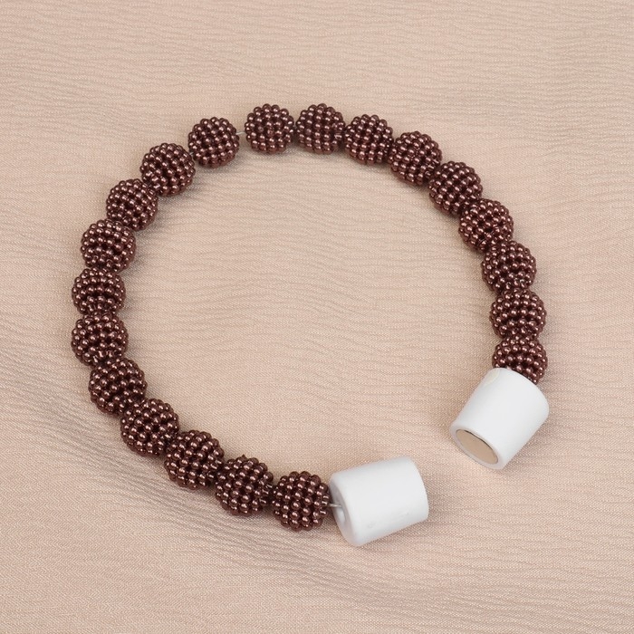 Подхват для штор «Бусы из бисера», d = 1,3 см, 30 см, цвет коричневый Подхват для штор «Бусы из бисера», d = 1,3 см, 30 см, цвет коричневый