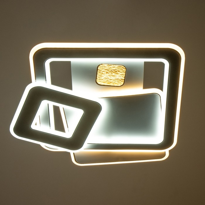 Люстра с ПДУ Люстра с ПДУ "Куб" LED 160Вт чёрно-белый 48х49,5х6 см BayerLux