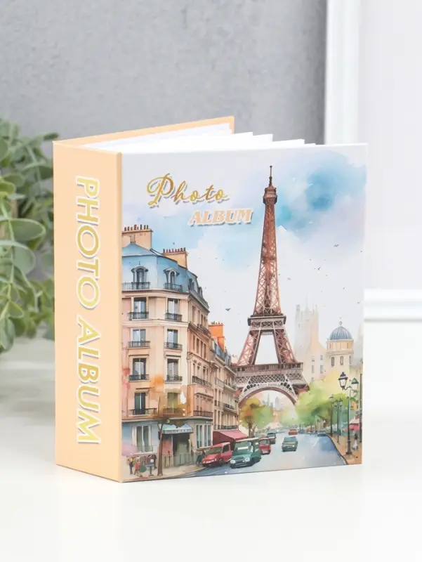 Фотоальбом на 100 фото 10х15 см "Улочка у Эйфелевой башни" 4,5х12,5х16,5 см