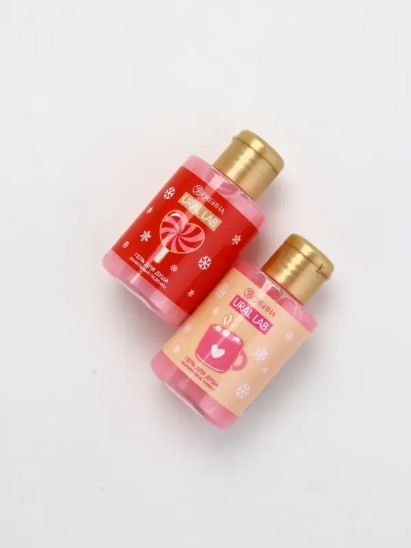 Новогодний подарочный набор косметики «С Новым Годом», гель для душа 2 шт, крем для рук 2 шт, URAL LAB