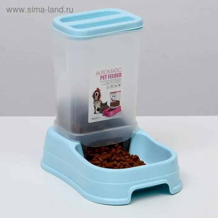 Автокормушка 1,5 л, 23,5 х 16 х 24 см, голубая Автокормушка 1,5 л, 23,5 х 16 х 24 см, голубая