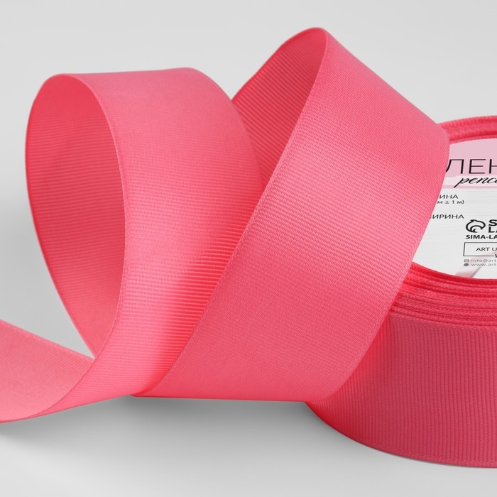 Лента репсовая, 40 мм, 23 ± 1 м, цвет коралловый №25 Лента репсовая, 40 мм, 23 ± 1 м, цвет коралловый №25