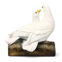 Садовая фигура из полистоуна &laquo;Голуби Пара на трубе&raquo;, 25&times;14&times;22 см