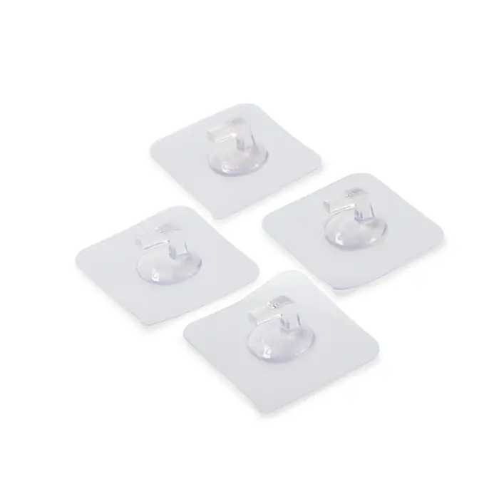 Крючок с клейкой поверхностью ТУНДРА, прозрачный, набор 4 шт.