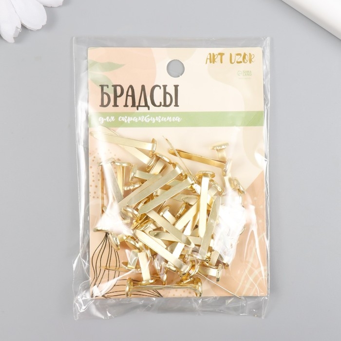 Брадсы для творчества металл  Брадсы для творчества металл "Золотые" набор 50 шт 2,5 см