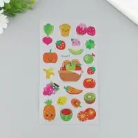 Наклейка пластик &laquo;Цветы. Овощи и фрукты&raquo;, 9.5&times;17.5 см, МИКС