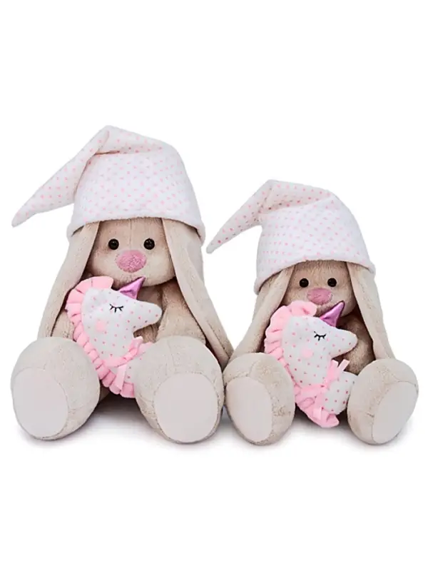 Мягкая игрушка &laquo;Зайка Ми с розовой подушкой - единорогом&raquo;, 18 см