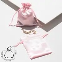 Набор подарочных атласных мешочков 50 шт., 8*10см, цвет светло-розовый (9911259) Набор подарочных атласных мешочков 50 шт., 8*10см, цвет светло-розовый (9911259)