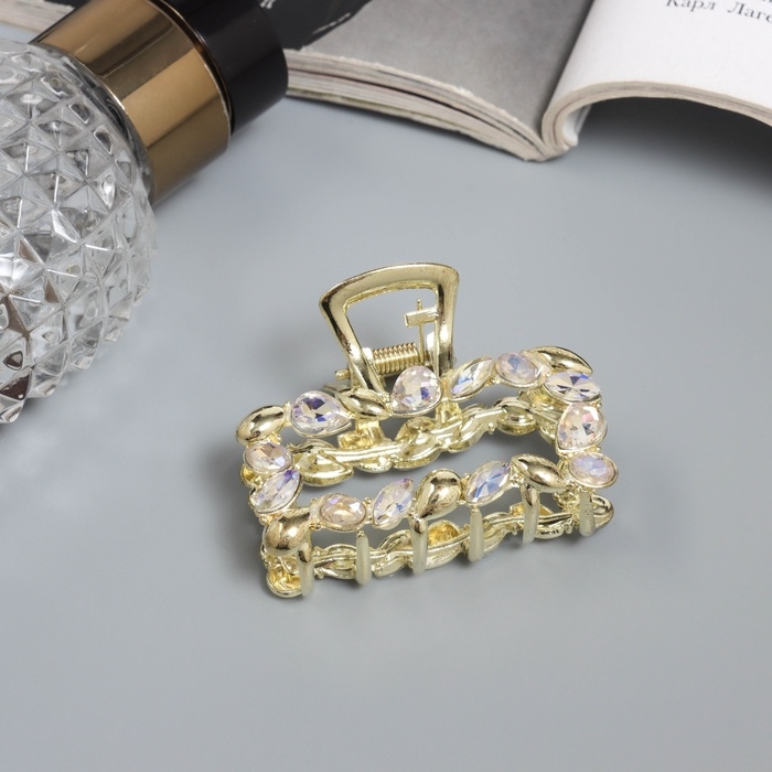 Краб для волос Краб для волос "Кэли" прямой, 5 см, золото