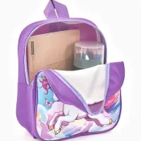 Рюкзак детский 20,5*9*24, отд на молнии, единорог сиреневый