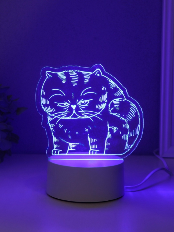 Светильник Светильник "Толстый кот" LED RGB от сети RISALUX 9,5х16,7х16 см
