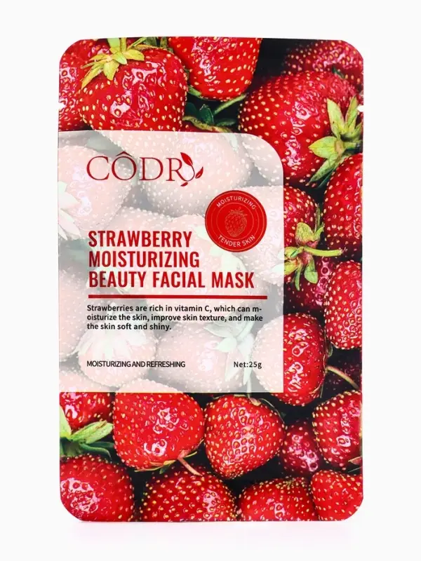 Тканевая маска для лица с клубникой, увлажняющая Тканевая маска для лица с клубникой, увлажняющая