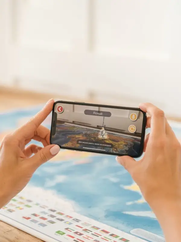 Карта Мира интерактивная, политическая, 101&times;70 см, 1:32 М, ламинированная, настенная