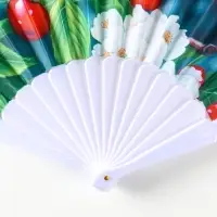 Веер пластик, текстиль "Вишня и цветки" МИКС 23 см Веер пластик, текстиль "Вишня и цветки" МИКС 23 см