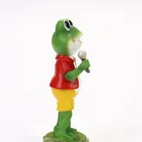 Садовая фигура из полистоуна &laquo;Лягушонок с микрофоном&raquo;, 8.5&times;11&times;25 см, Greengo