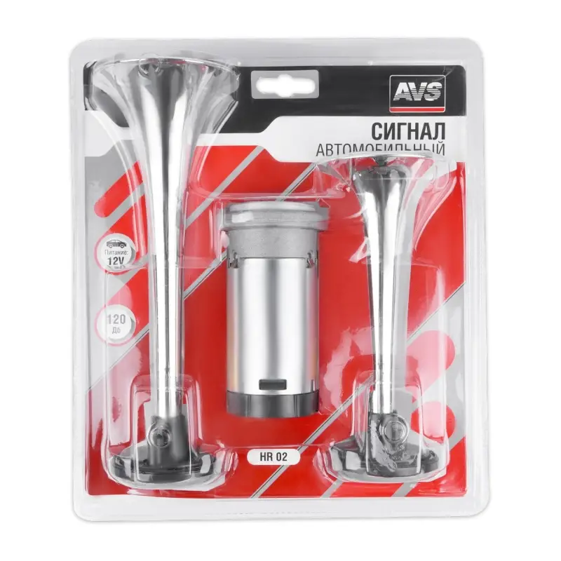 Сигнал автомобильный AVS HR 02 (2 шт. комплект) Хром