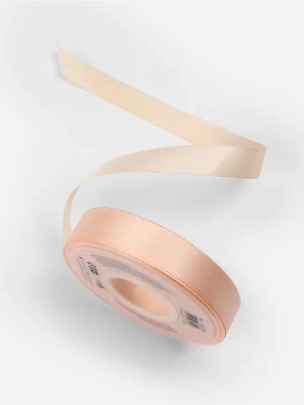 Лента атласная TEIRA, двухсторонняя, 20 мм, 25&plusmn;1 м, светло-бежевая №112