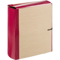 Папка архивная 100мм крафт/бумвинил 4 завязки, бордовая
