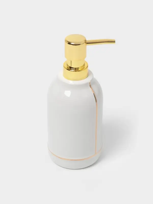 Аксессуары для ванной &laquo;Лайн&raquo;, 4 предмета: дозатор 400 мл, мыльница, 2 стакана, белые