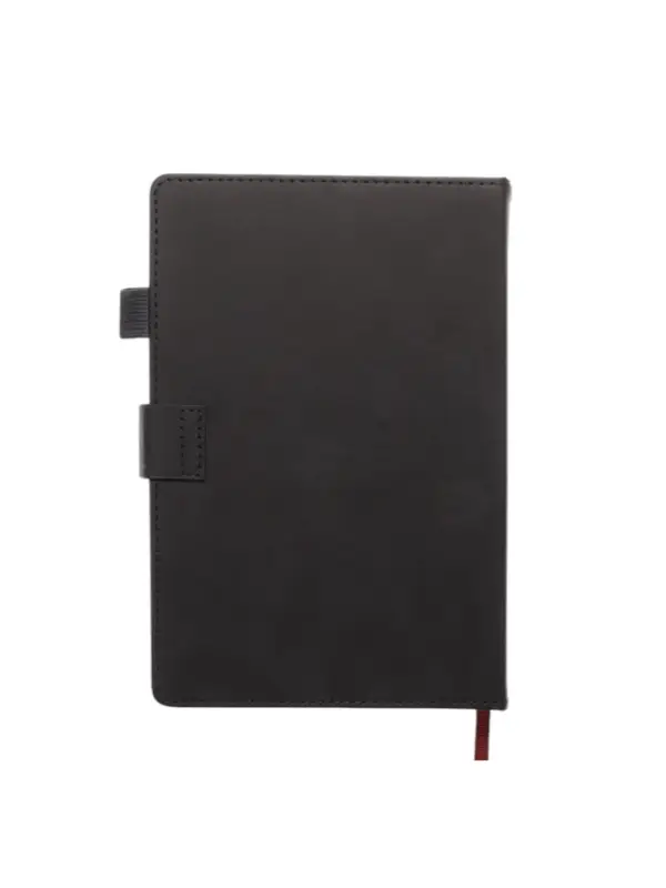 Ежедневник недатированный формат А5, с хлястиком, 128л, линия, пвх, Черный Ежедневник недатированный формат А5, с хлястиком, 128л, линия, пвх, Черный