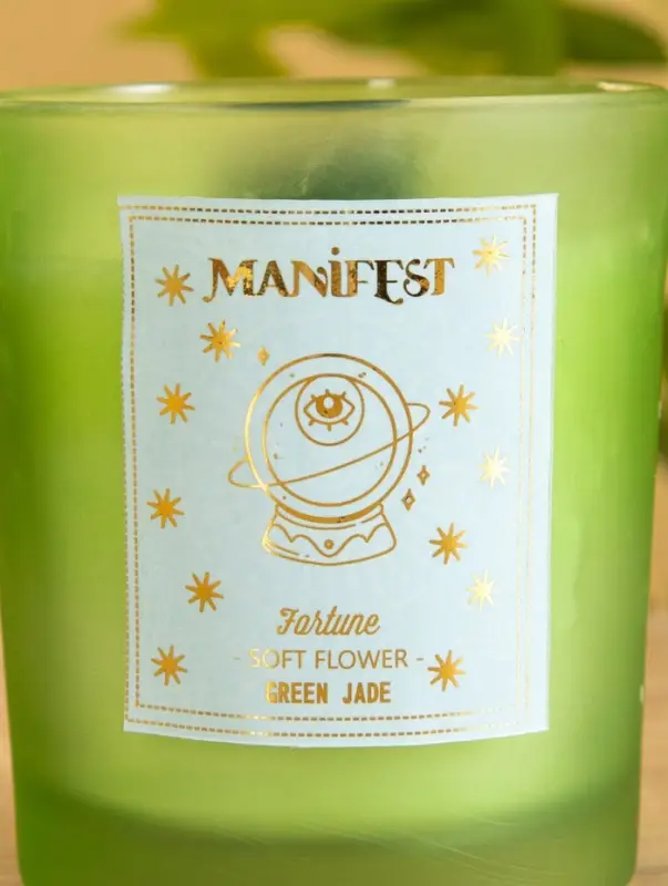 Свеча в стекле с камнем Manifest цветочный 200 гр соевый воск Свеча в стекле с камнем Manifest цветочный 200 гр соевый воск