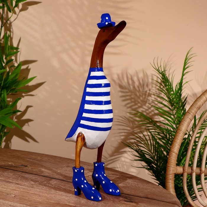 Сувенир "Утка в синем" дерево 45 см