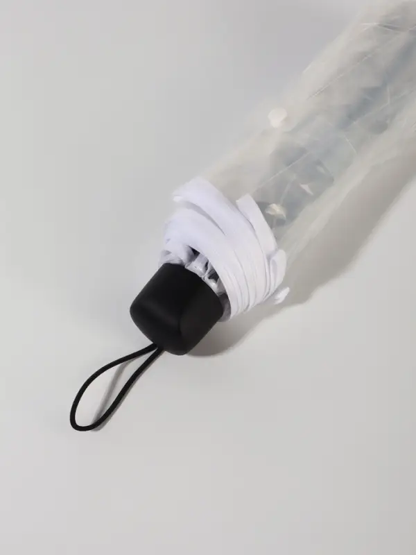 Зонт механический &laquo;Однотонный&raquo;, 3 сложения, 8 спиц, R=48/53 см, d=96 см, прозрачный, белый